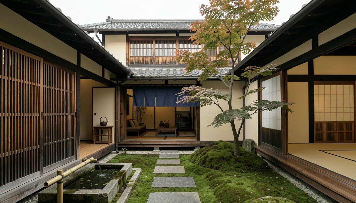 The internal courtyard garden