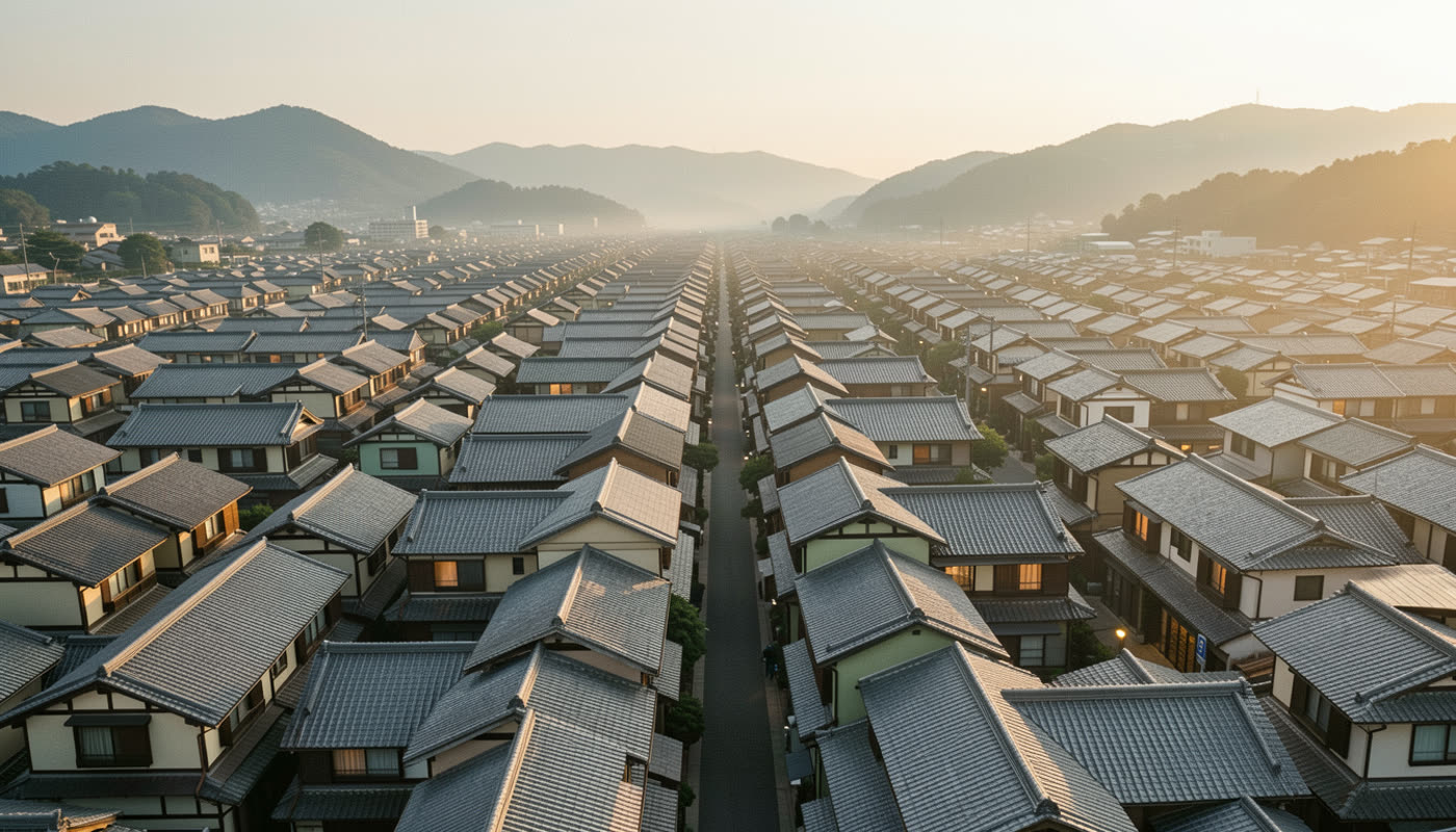 Nishijin rooftops from above